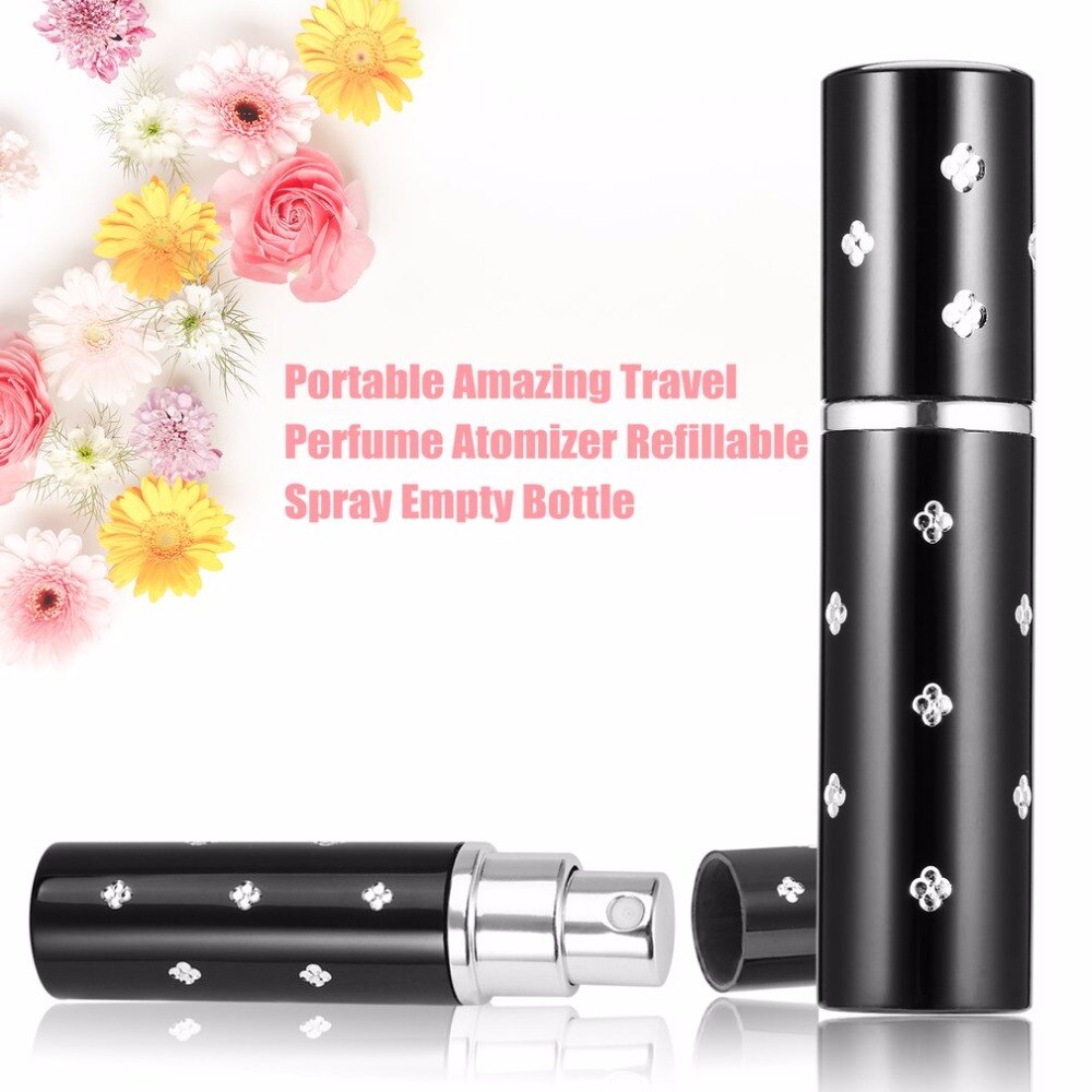 Portable Mini perfume bottle Travel Perfume Spray Atomizer Empty Parfum bottle Height 82mm Red Purple Silver Black Hot Sale - ebowsos