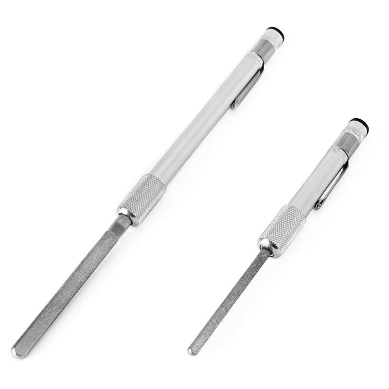 Portable Pen Shape Cutter Sharpener Diamond Plated Fishhook Grindstone Tool-ebowsos