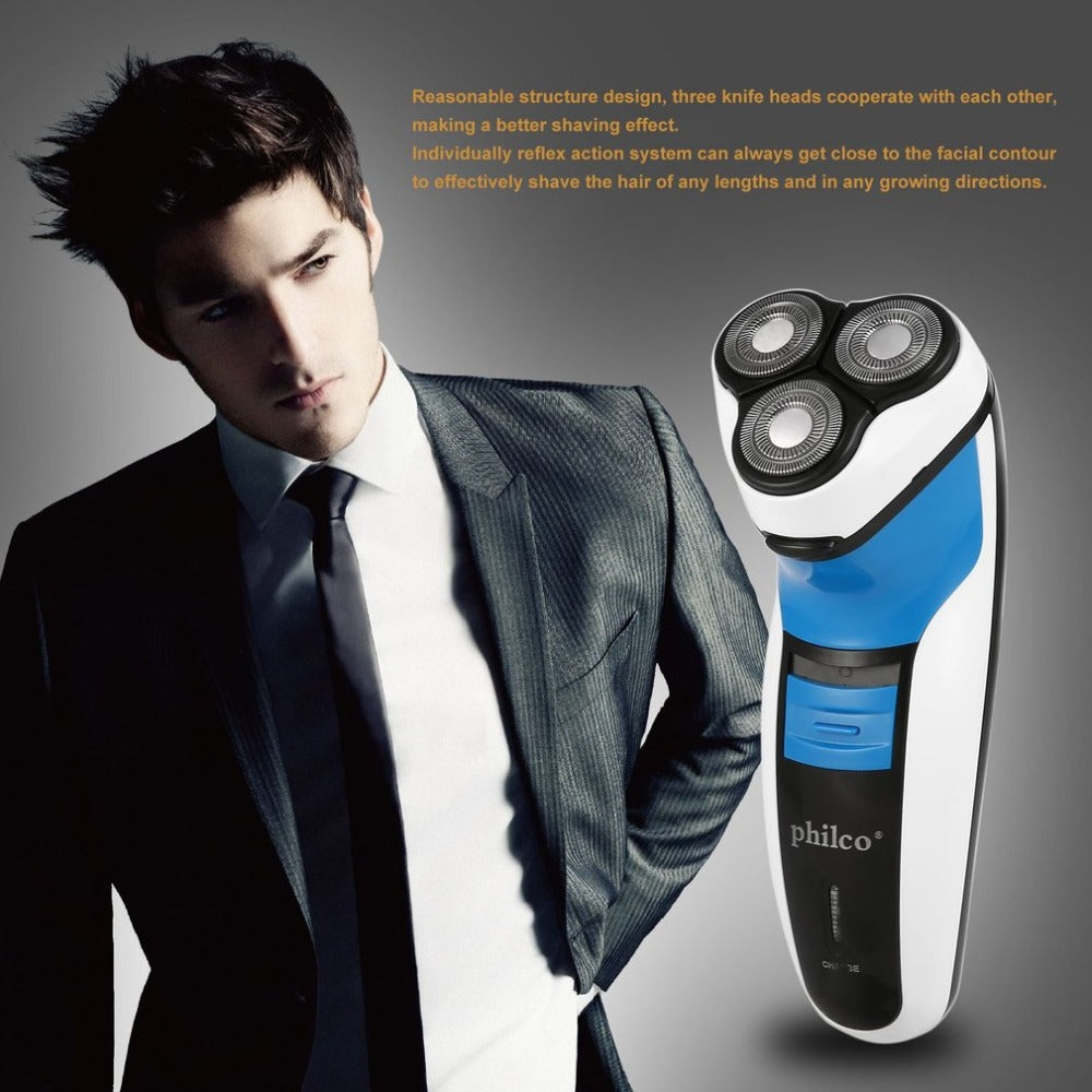 Portable Rechargeable Cordless Safety Men's Electric Shaver Washable Face Care Razor Fast Charge Triple Heads Shaving Machine EU - ebowsos