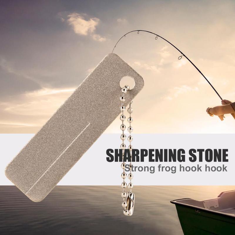 Portable Silver Cutter Sharpener Diamond Sharpening Whetstone Fishing Bait Hooks Grindstone Tool Portable EDC Equipment-ebowsos