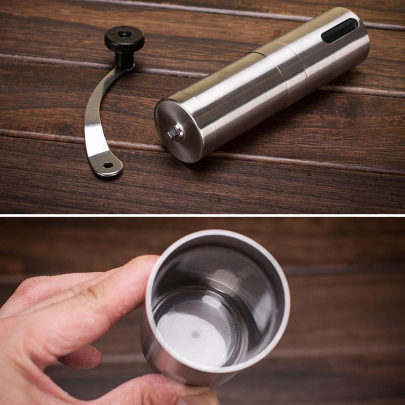 Portable Stainless Steel Kitchen Grinding Manual Coffee Grinder Beans Hand Burr Mill Grinding Tools Coffee Vintage Maker Tools - ebowsos