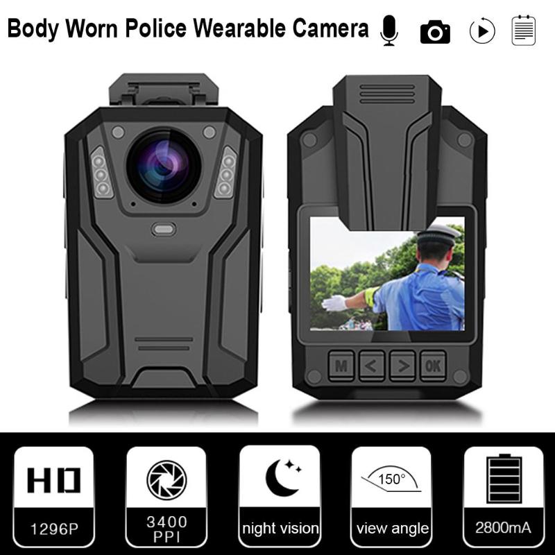 Portable Wearable Body Camera 2in WiFi 1296P HD Infrared Night Vision 32GB Video Recorder Mini Police Security Camera - ebowsos