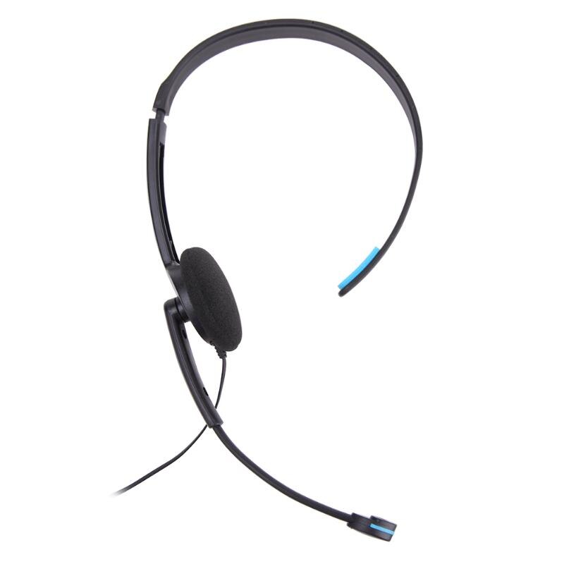 Portable Wired Headset Microphone Noise-canceling With Adjustable Boom Volume Control for Sony PlayStation 4 PS4 Game - ebowsos