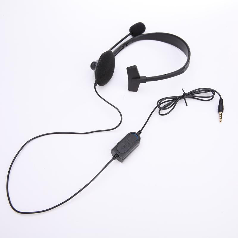 Portable Wired Headset Microphone Noise-canceling With Adjustable Boom Volume Control for Sony PlayStation 4 PS4 Game - ebowsos