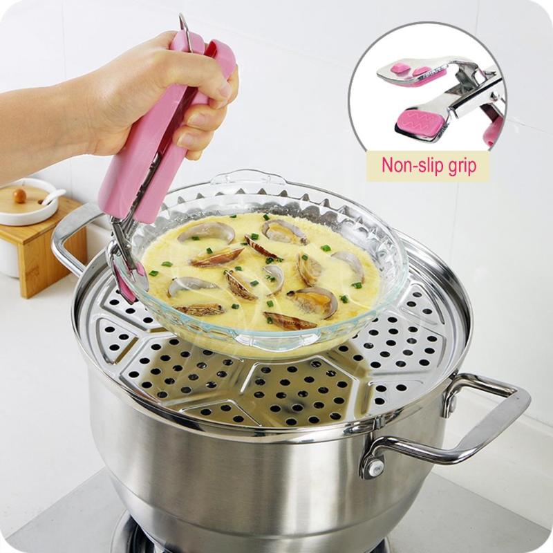 Pot Anti-Hot Clip Holder Plate Dish Clamp Pot Pan Gripper Clip Handle Kitchen Tool Clip Retriever Silicone Bowl Tongs - ebowsos