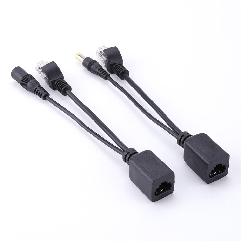 Power Over Ethernet PoE Adapter Injector + Splitter Kit PoE Cable Black High Quality - ebowsos