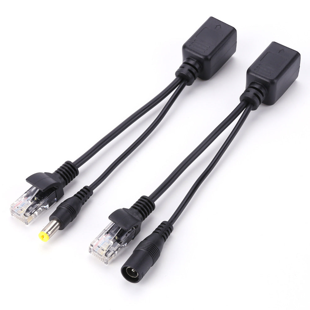 Power Over Ethernet PoE Adapter Injector + Splitter Kit PoE Cable Black High Quality - ebowsos