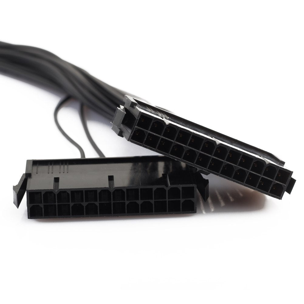 Power Supply Cable Mining 20+4pin Cable Connector 30cm 24 Pin Dual PSU Power Supply Extension Cable for Computer High Quality - ebowsos