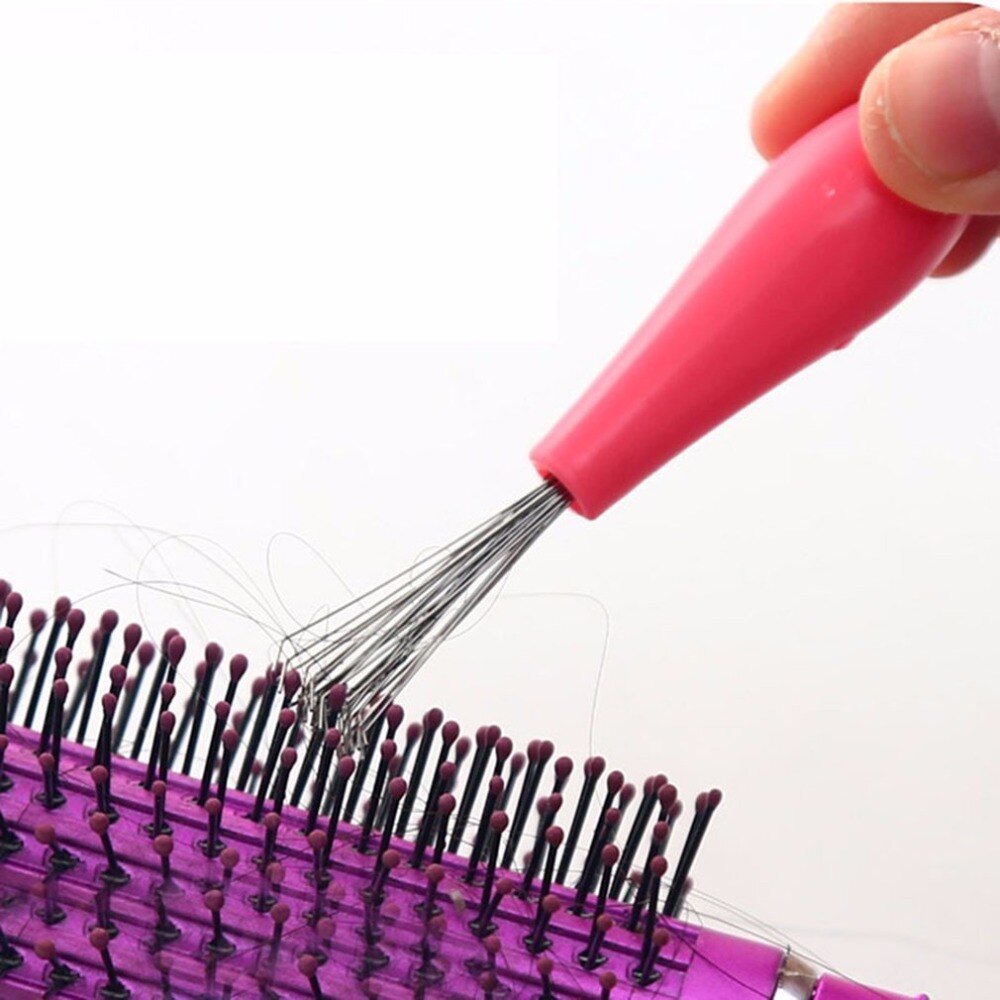Practical Hair Comb Brush Cleaner Cleaning Tool Hair Remover Embedded Beauty Tools Plastic Handle Hair Brush Cleaner - ebowsos