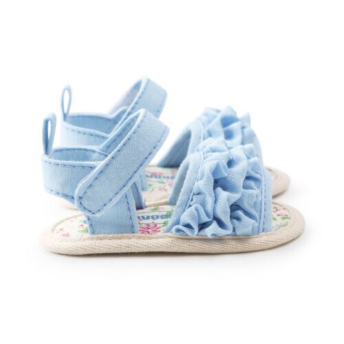Pram Newborn Baby Girl Kids Infant First Walkers Ruffled Shoes Sandals - ebowsos