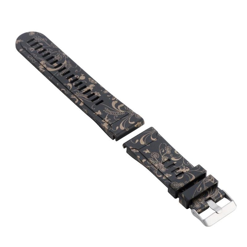 Printed Silicone Smart Watch Bracelet Band Strap Replacement for Garmin Fenix/D2 Bravo Aviation/Quatix 3 Marine/Tactix Brav - ebowsos