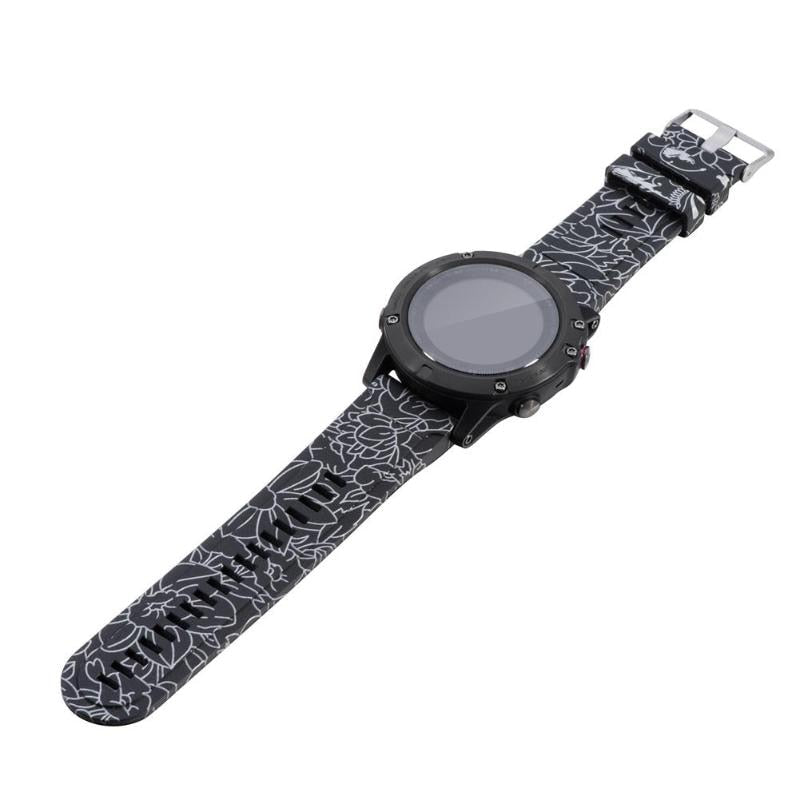 Printed Silicone Smart Watch Bracelet Band Strap Replacement for Garmin Fenix/D2 Bravo Aviation/Quatix 3 Marine/Tactix Brav - ebowsos
