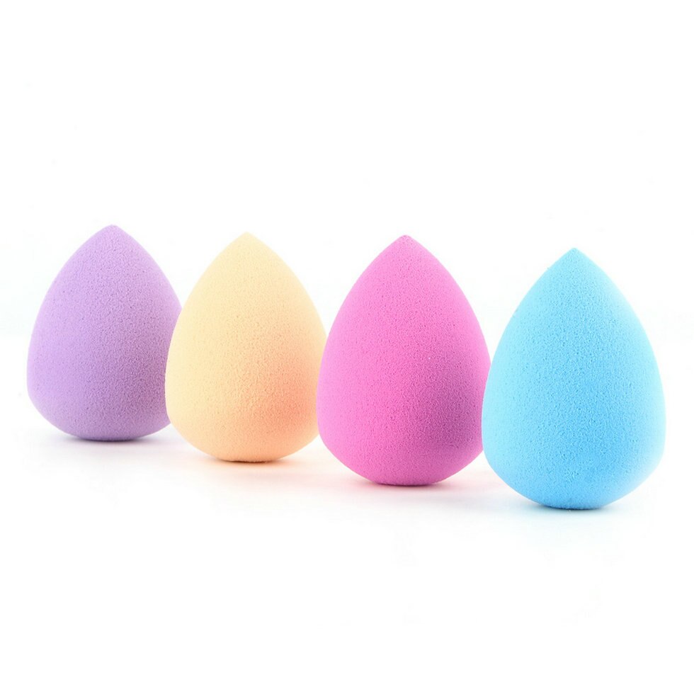 Pro Makeup Sponge Puff Smooth Cosmetic Puff Water Droplet Powder Foundation Puff Make Up Tools nude, purple, rosy, blue - ebowsos