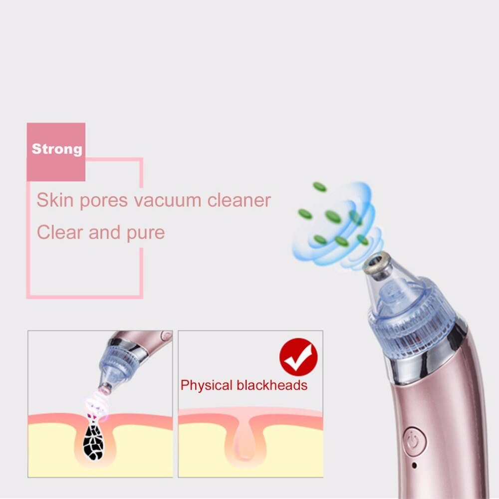 Pro Ultrasonic Vibration Electric Blackheads Suction Remover Vacuum Pore Spot Cleaner Facial Skin Care Tool Beauty Instrument - ebowsos