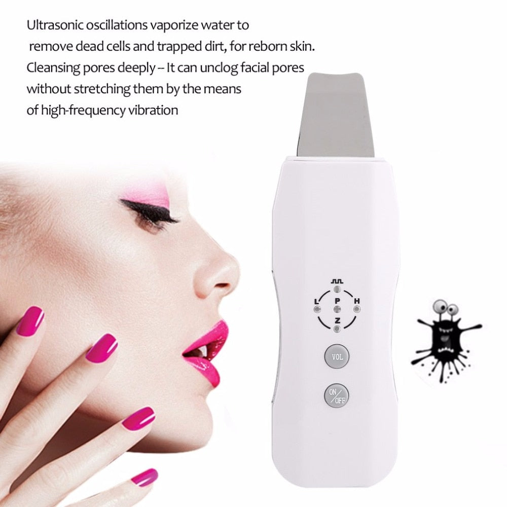 Professiona Deep Cleansing Ultrasonic Skin Spatula Anion Skin Cleaner with Ionic Technology for Natural Exfoliation&Nourishment - ebowsos