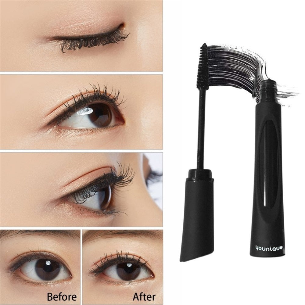 Professional 2PCS/SET 3D Fiber Mascara Natural Waterproof Eyelash Makeup Lengthening Curling Cosmetic Mascara - ebowsos