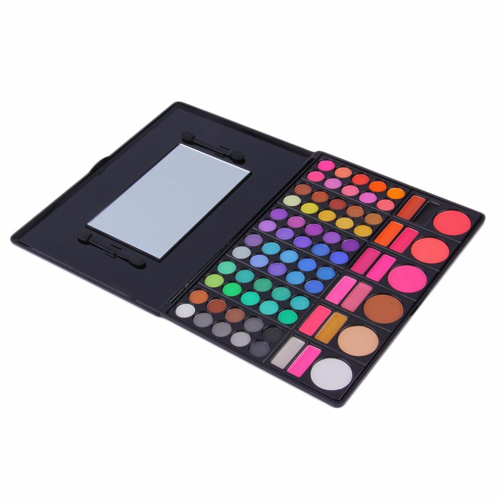 Professional 78 Color Pearlescent Eye Shadow Eyeshadow Palette Cheek Blusher Lip Gloss Makeup Pallete With Make up Mirror Tool - ebowsos