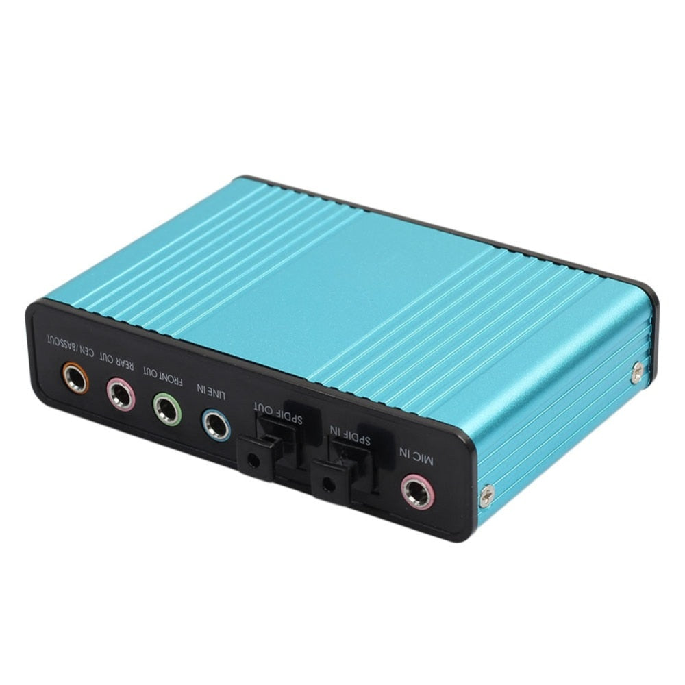 Professional External Sound Card USB Channel 6 External Audio Music Sound Card Soundcard For Laptop PC with Driver CD+ Cable - ebowsos