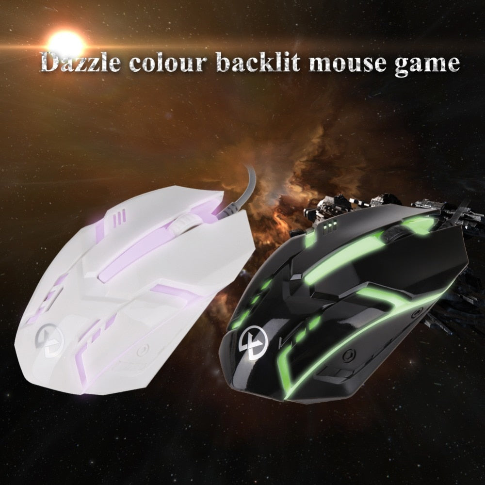Professional Gaming Mouse 1600 DPI USB Colorful LED Optical Wired Backlit Mouse 3D Laptop Computer PC Gaming Mouse for PC Laptop - ebowsos