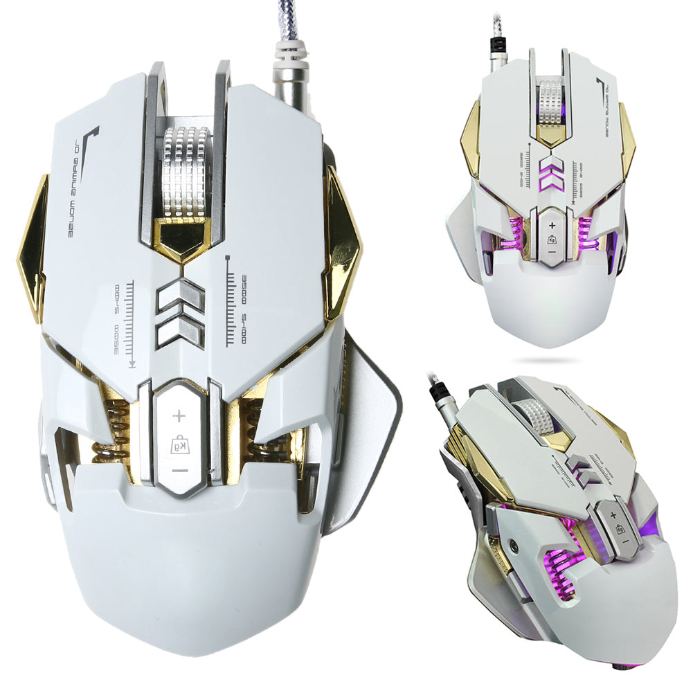 Professional Gaming Mouse 4 Level Adjustable 3200DPI 7 Keys Optical Programmable Cool LED light Wired Computer Gaming Mouse - ebowsos