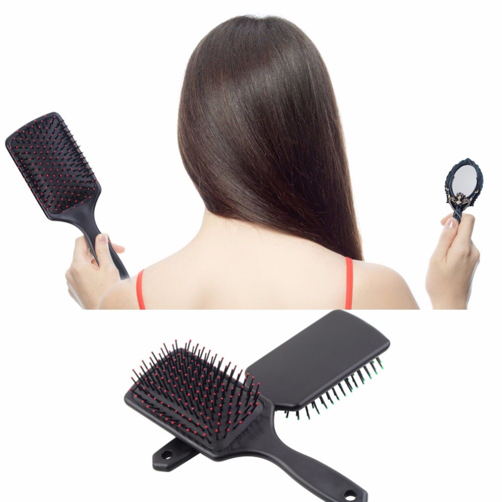 Professional Hair Comb Plastic Healthy Hair Loss Paddle Cushion Hair Scalp Care Massage Brush Styling Tool - ebowsos