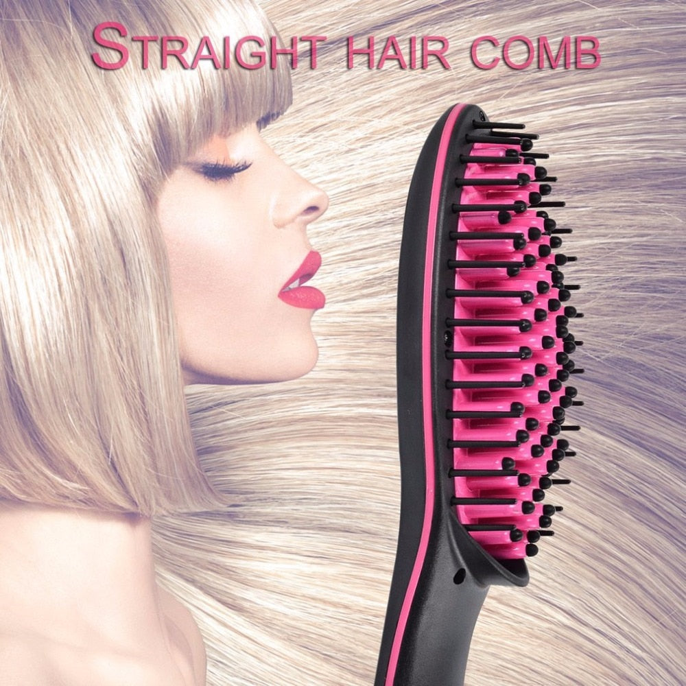 Professional LCD Display Fast Hair Straightener Comb No Harm Hair Electric Smooth Hair Straight Brush for Salon Styling Tool - ebowsos
