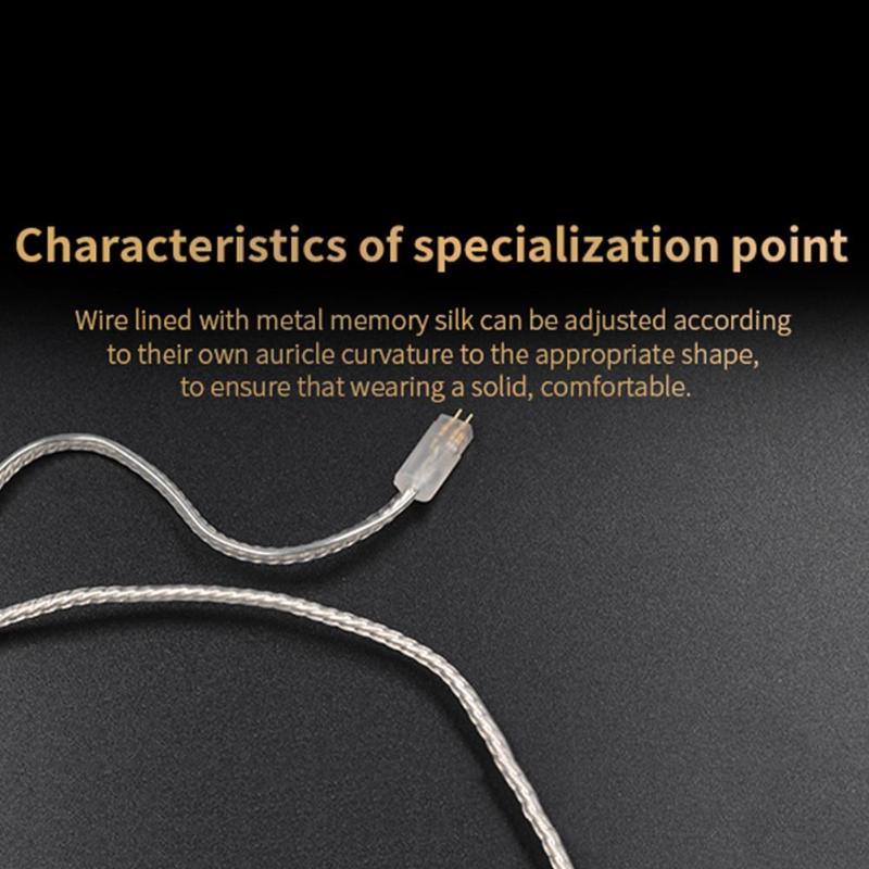 Professional Silver Plated Upgrade Cable 0.75mm Pin to 3.5mm Earphone Cables Part Replacement for KZ Earphone - ebowsos