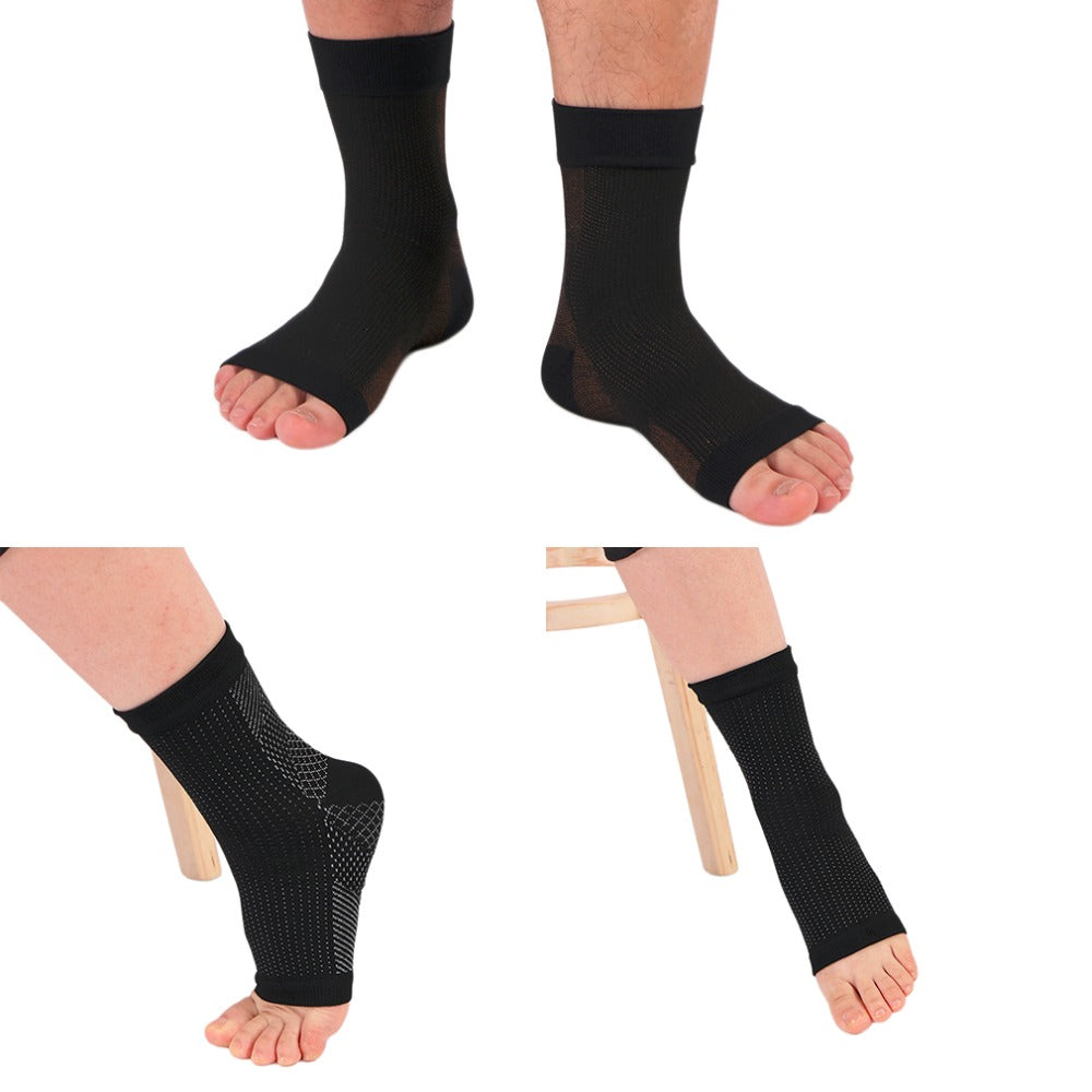 Professional Sport Foot Angle Anti-Fatigue Compression Foot Sleeve Unisex Exercise Running Basketball Anti-Fatigue Sock nylon - ebowsos