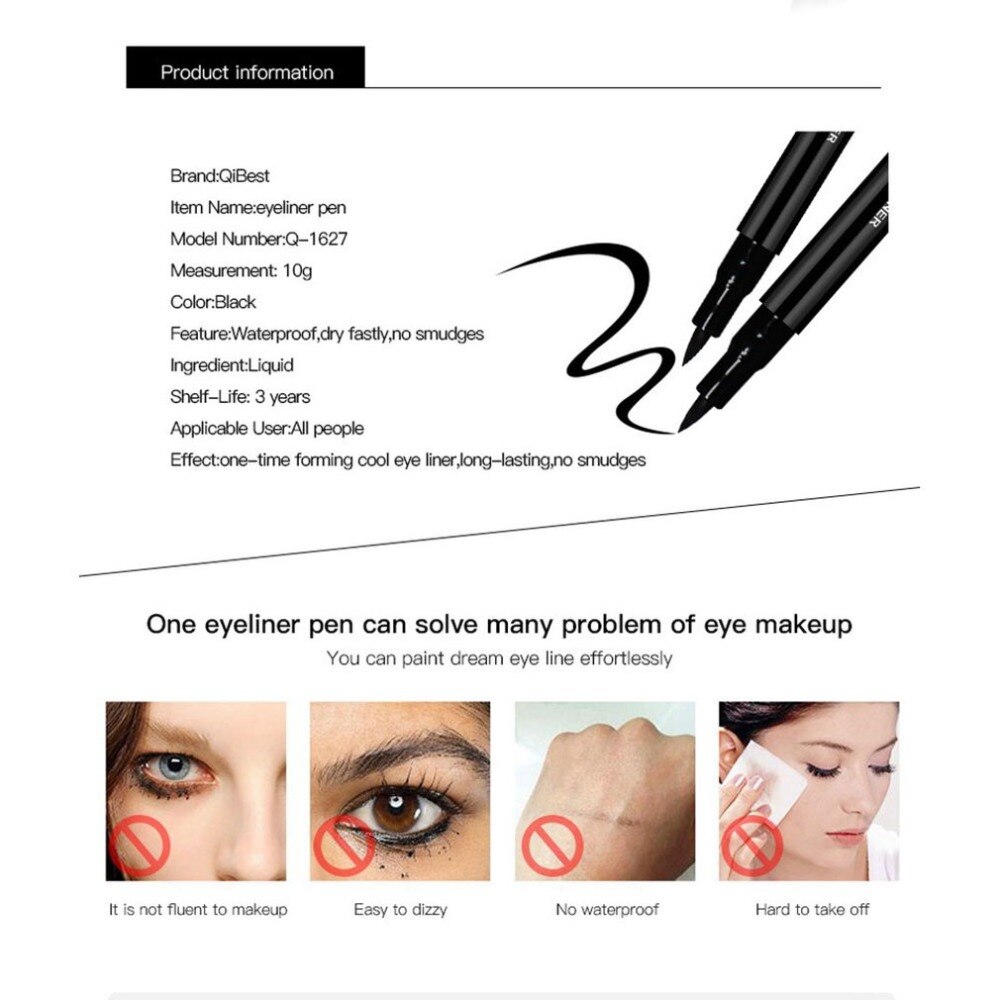 Professional Waterproof Long-lasting Gel Eye Liner Shadow Cream Cosmetics Eyeliner With Brush Black Set Makeup Eyeliner - ebowsos