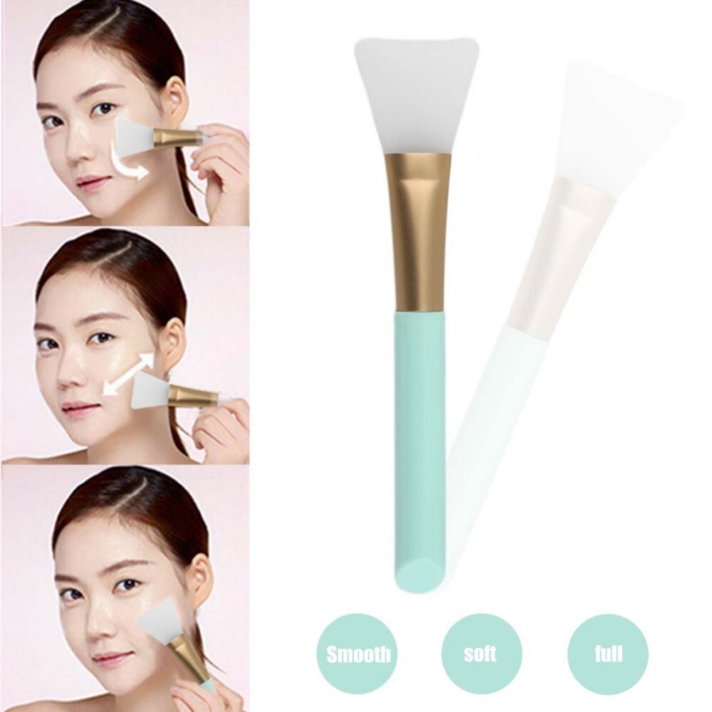 Professional Women DIY Facial Mask Brush Make up Skin Care Tools Silicone Face Beauty Makeup Brushes Yellow / Blue - ebowsos