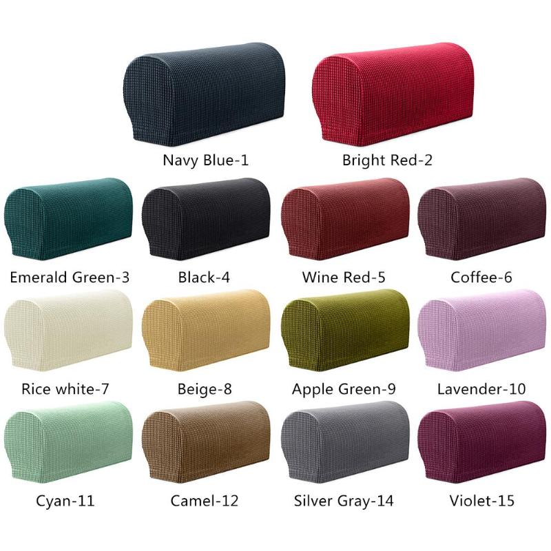 Pure Color Stretchy Knitted Sofa Arm Caps Armrest Covers Home Furniture Armchairs Protector Sofa Armrest Towel - ebowsos