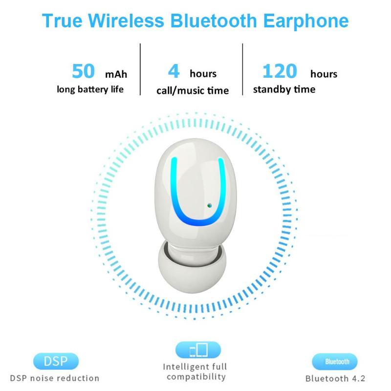 Q26 Mini Wireless Bluetooth Headset HiFi Stereo Earphone Earbuds Earpiece with MIC Charging Box Case High Quality Earphone New - ebowsos
