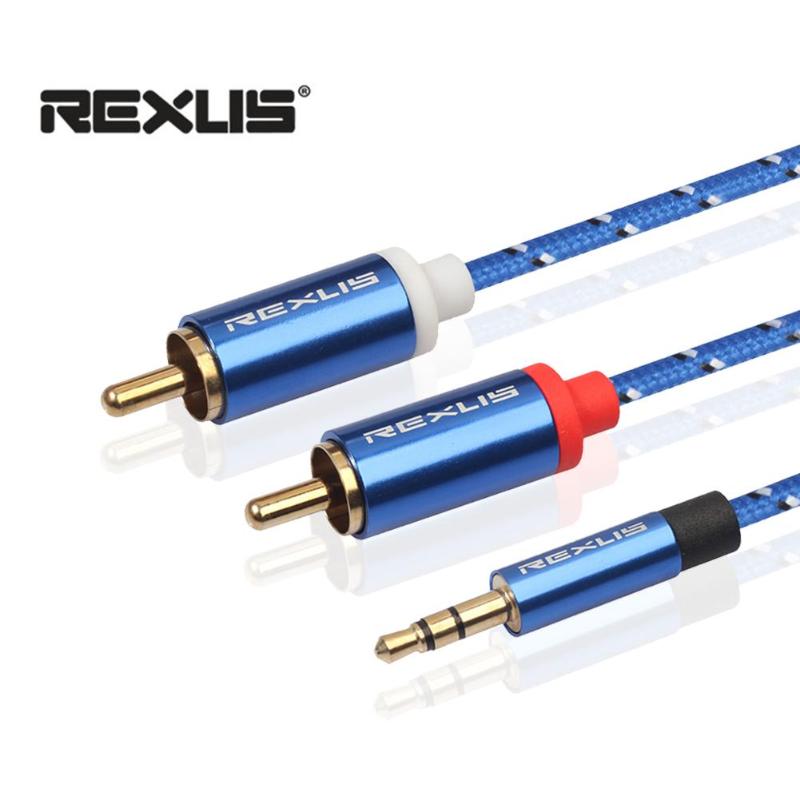 REXUS 3.5mm Jack Male to 2 RCA Male Earphone Aux Audio Splitter Cable Wire for Amplifier Phone Edifer Home Theater Headphone New - ebowsos