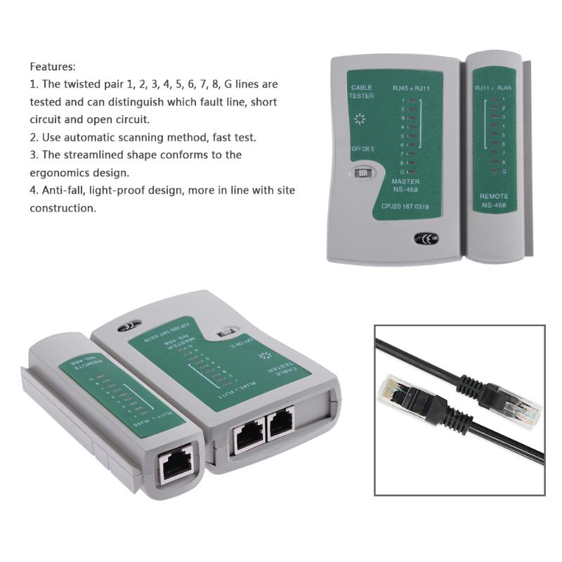 RJ45 RJ11 Network Ethernet Cable Tester LAN Patch Cable Testing Kit Professional Networking Tool Network Repair - ebowsos
