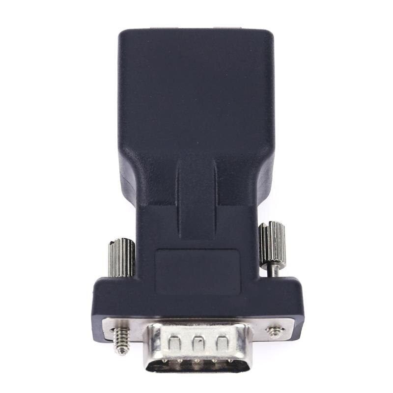 RS232 DB9 Male to LAN CAT5 CAT6 RJ45 Female Cable Network Extender Adapter - ebowsos
