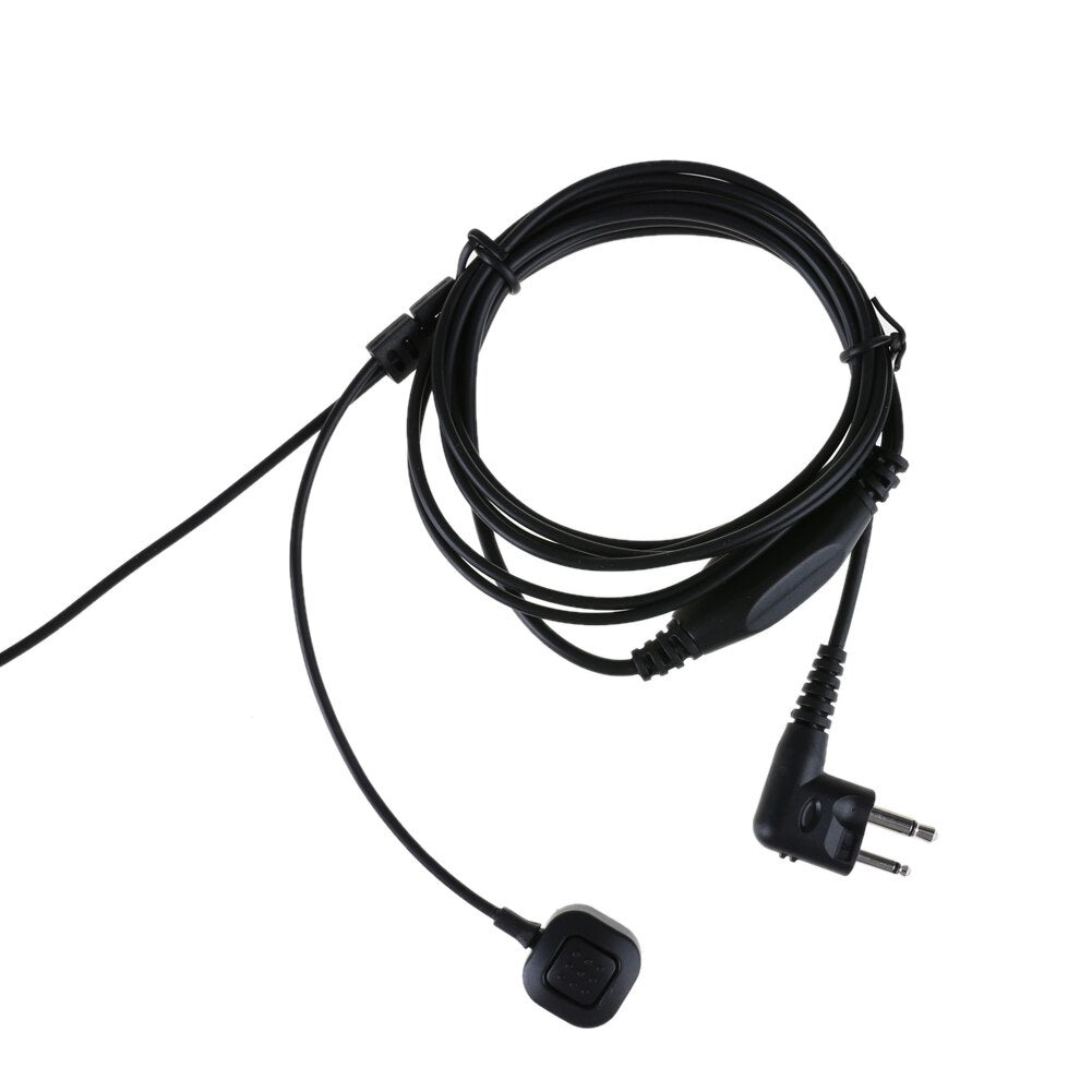 Radiation Protection 2 Pin PTT Throat Mic Covert Acoustic Tube Earpiece Headset Remote Microphone for Motorola Two Way Radio - ebowsos