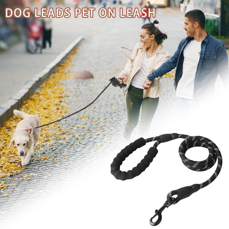 Reflective Pet Leash Nylon Rope Running Tracking Leash Long Lead for Large Dog Night Safety Reflections Running or Training - ebowsos