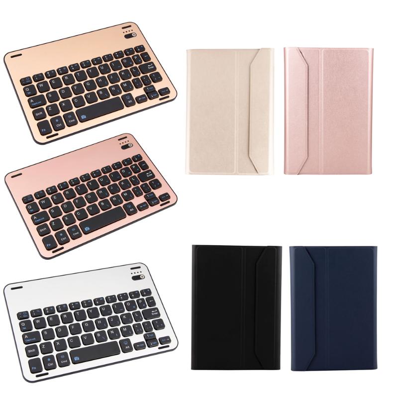 Removable Bluetooth Wireless Keyboard + Leather Case Cover + Magnetic Charging Cable Tablet Keyboard for iPad Mini 4 - ebowsos