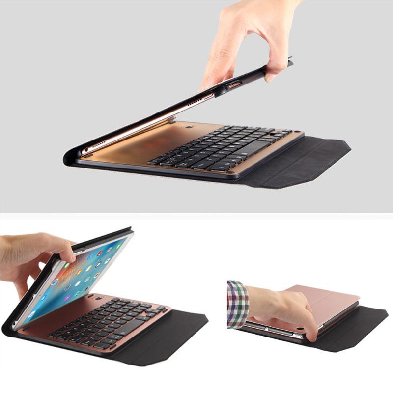 Removable Bluetooth Wireless Keyboard + Leather Case Cover + Magnetic Charging Cable Tablet Keyboard for iPad Mini 4 - ebowsos