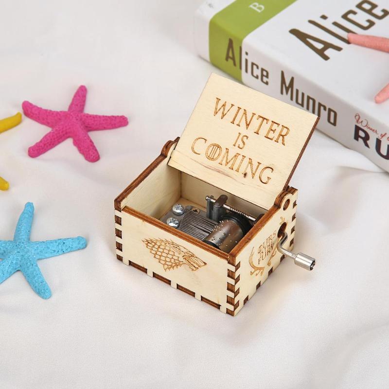 Retro Vintage Wooden Hand Cranked Music Box Home Crafts Ornaments Decor Comfortable Classic Songs Birch Plywood Dropshipping - ebowsos