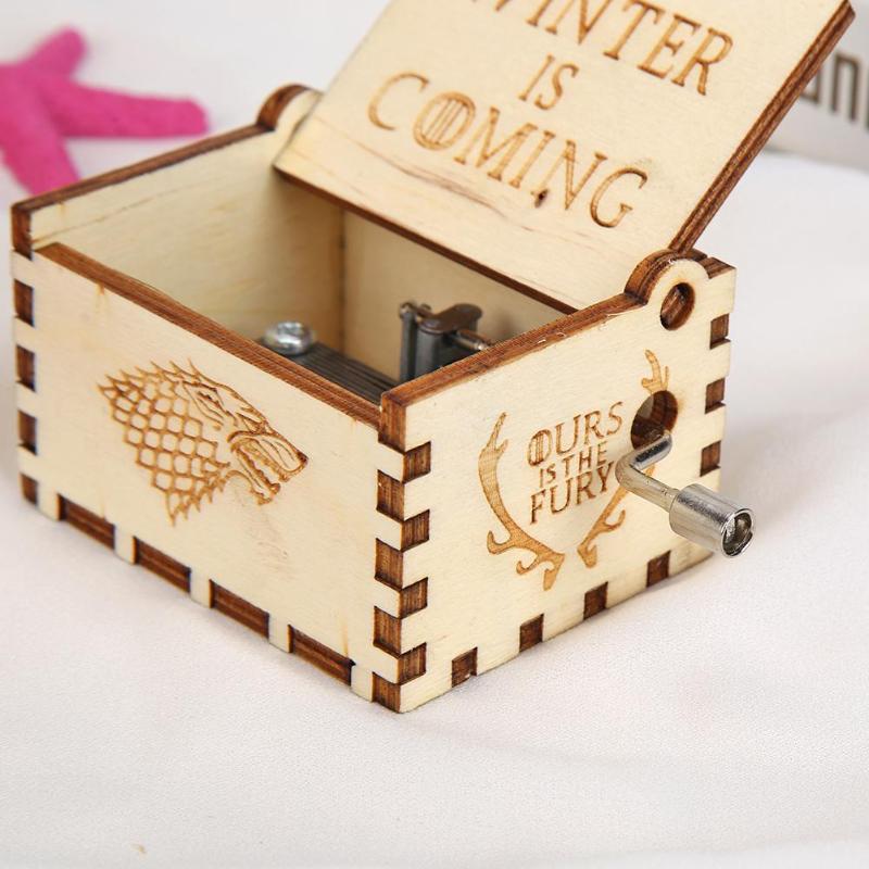 Retro Vintage Wooden Hand Cranked Music Box Home Crafts Ornaments Decor Comfortable Classic Songs Birch Plywood Dropshipping - ebowsos