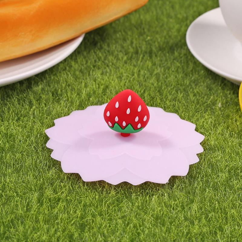 Reusable Silicone Cup Cover Cartoon Dustproof Originality Environmental Heat Resistant Sealed Wrap Cap Leakproof Cups Lid - ebowsos