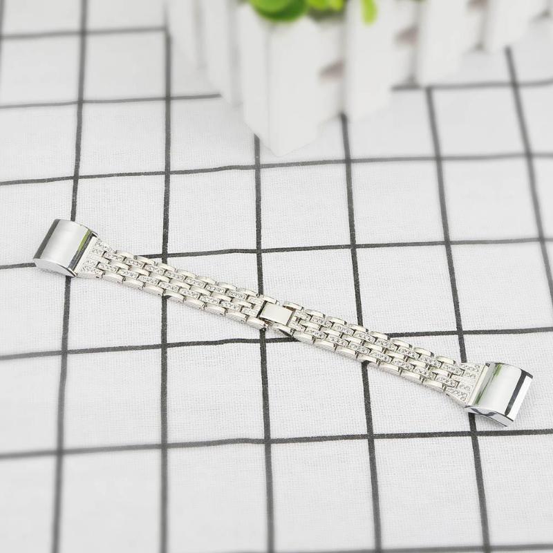 Rhinestone Beading Metal Watchband Replacement Smart Watch Clock Strap Watch Bands for Fitbit Charge 2 - ebowsos