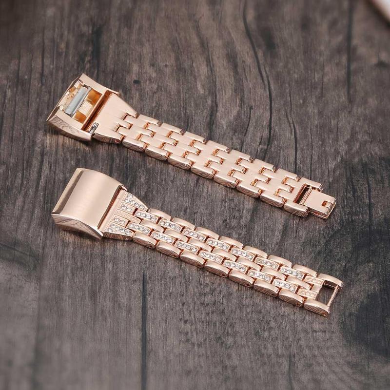 Rhinestone Beading Metal Watchband Replacement Smart Watch Clock Strap Watch Bands for Fitbit Charge 2 - ebowsos