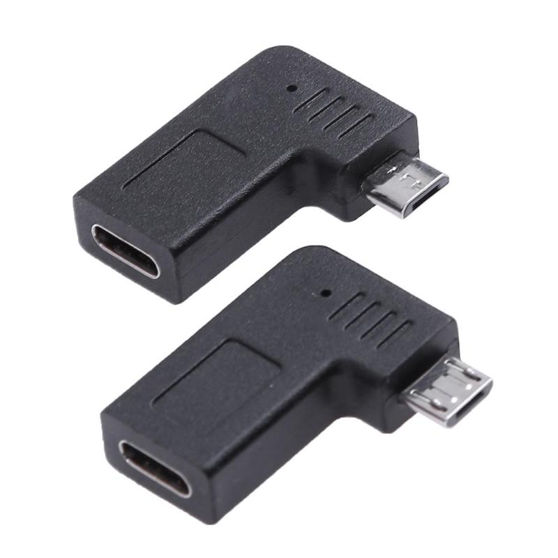 Right direction+ left direction adaptor 90 Degree Type C Male To Micro USB Female Converter Adapter For Macbook - ebowsos