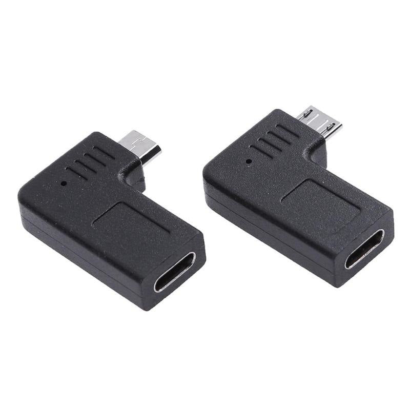 Right direction+ left direction adaptor 90 Degree Type C Male To Micro USB Female Converter Adapter For Macbook - ebowsos
