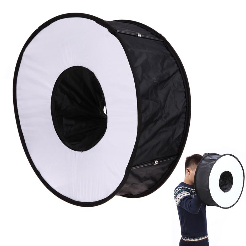 Ring Softbox SpeedLite Softbox Flash Light 45cm Foldable Diffuser Ring Speedlight Soft box for Canon Nikon Speedlight Promotion - ebowsos