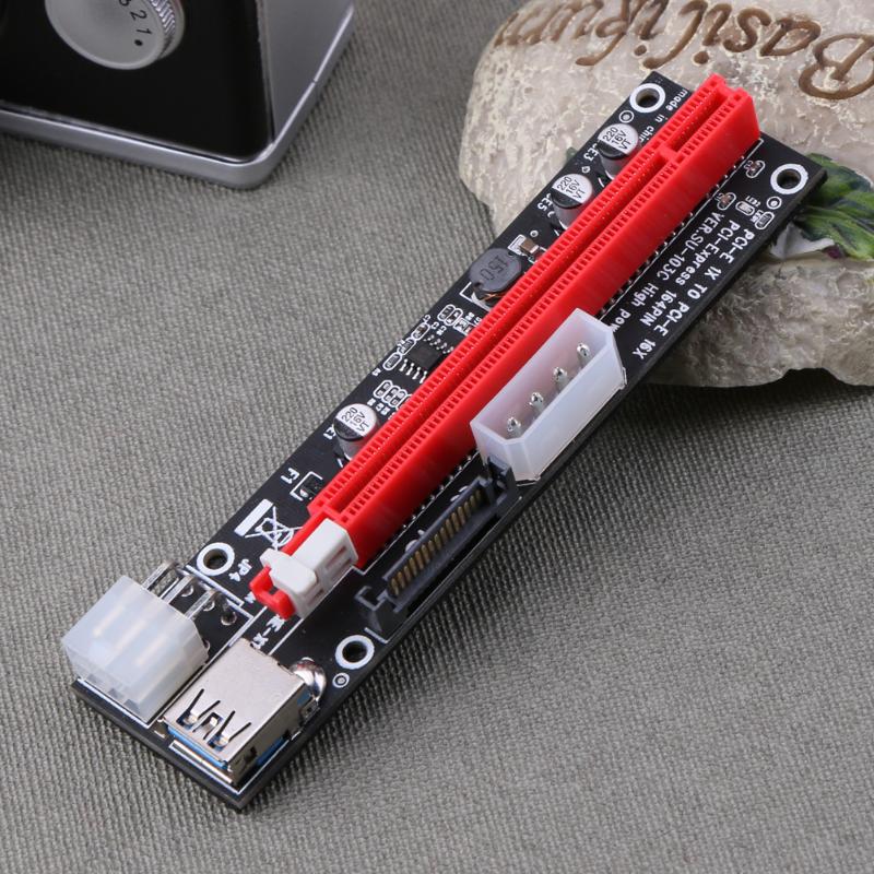 Riser Board PCI Express 1X to 16X Extender Riser Card 4Pin 6Pin 15Pin Power Adapter Cord  for BTC Miner Machine Bitcoin Mining - ebowsos