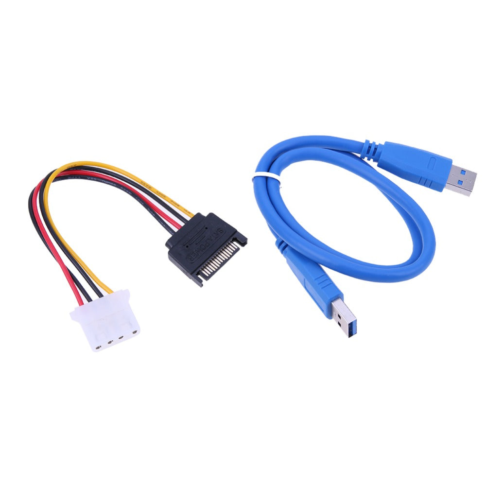 Riser Bord PCI-E 1x to 16x PCI Express Extender Riser Card USB3.0 SATA Adapter Card Cable to 4 Pins Power for BTC Miner - ebowsos