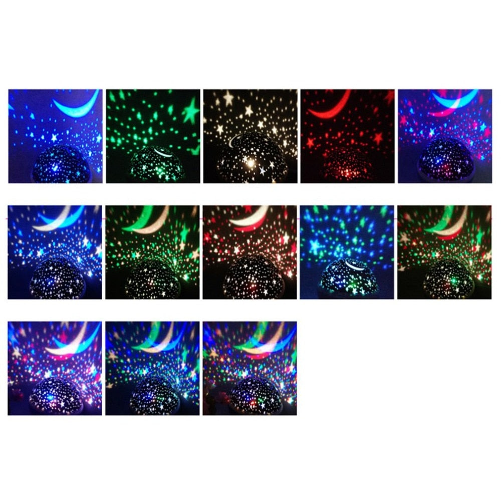 Romantic Rotating Starry Night Light LED Lamp Projector Party Decoration make up mirror light - ebowsos